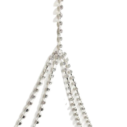 Women's Gold Body Chain With Geometric Pattern And Electroplated Alloy Featuring Rhinestones