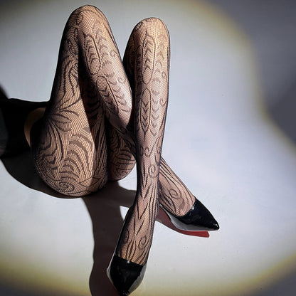 Sexy Solid Color Seamless Jacquard Pantyhose In Nylon Fabric, Suitable For All Seasons