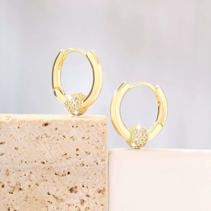 Irregular Earrings For Women With Electroplated Copper Ear Pins And Zircon Inlay Featuring Bezel Setting