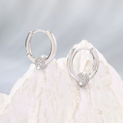 Irregular Earrings For Women With Electroplated Copper Ear Pins And Zircon Inlay Featuring Bezel Setting