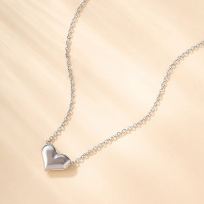Heart Shape Copper Choker Necklace For Women With Copper Cable Chain Featuring Electroplated Finish