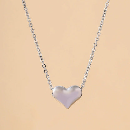 Heart Shape Copper Choker Necklace For Women With Copper Cable Chain Featuring Electroplated Finish