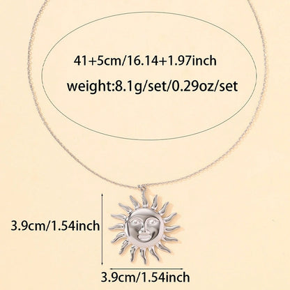 Gold Sun Necklace For Women Featuring Copper Pendant Material