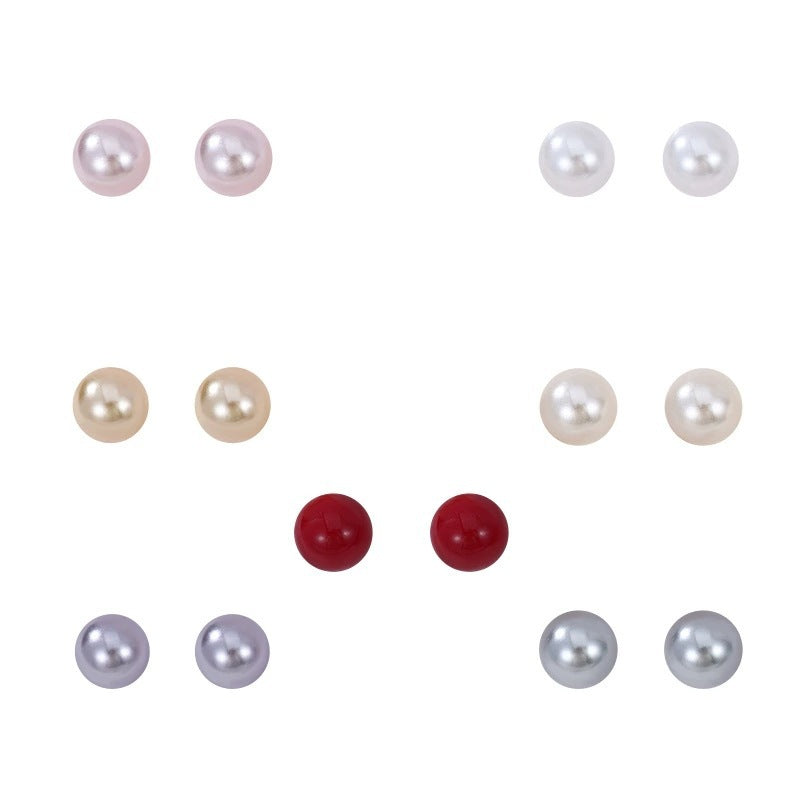 For Women Irregular Stud Earrings Featuring Electroplated Copper Posts With Artificial Pearl Inlay