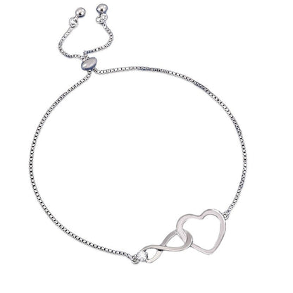 Romantic Heart Shape Copper Bracelet For Women With White Electroplated Gold Plating