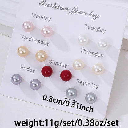 For Women Irregular Stud Earrings Featuring Electroplated Copper Posts With Artificial Pearl Inlay