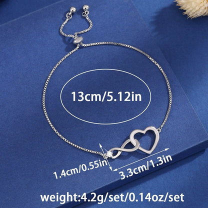 Romantic Heart Shape Copper Bracelet For Women With White Electroplated Gold Plating