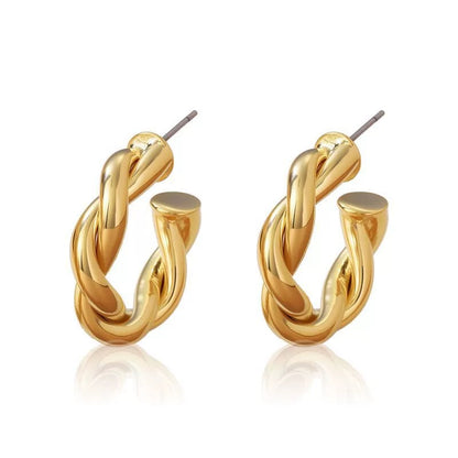 Twist Stud Earrings For Women In Copper Featuring Retro Style