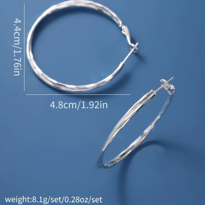 Exaggerated Geometric Earrings For Women In Copper With Electroplated Finish And Copper Ear Pins