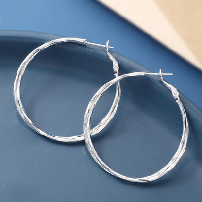 Exaggerated Geometric Earrings For Women In Copper With Electroplated Finish And Copper Ear Pins