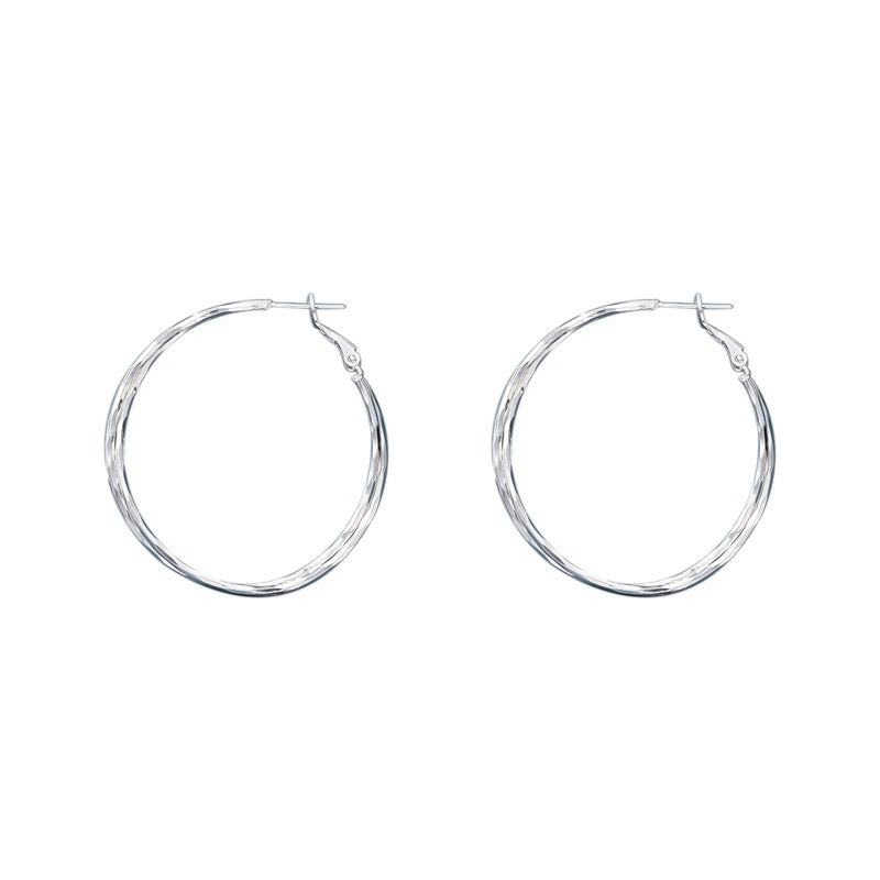 Exaggerated Geometric Earrings For Women In Copper With Electroplated Finish And Copper Ear Pins