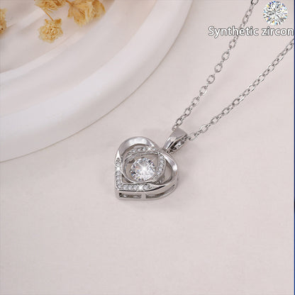 Heart Shape Pendant Necklace For Women In Copper With Electroplated Finish And Cable Chain