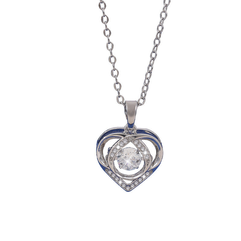 Heart Shape Pendant Necklace For Women In Copper With Electroplated Finish And Cable Chain