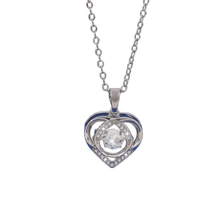 Heart Shape Pendant Necklace For Women In Copper With Electroplated Finish And Cable Chain