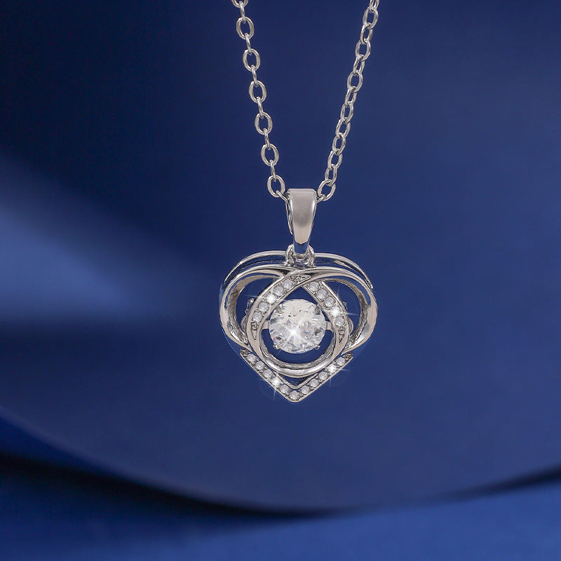 Heart Shape Pendant Necklace For Women In Copper With Electroplated Finish And Cable Chain