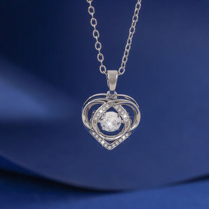 Heart Shape Pendant Necklace For Women In Copper With Electroplated Finish And Cable Chain