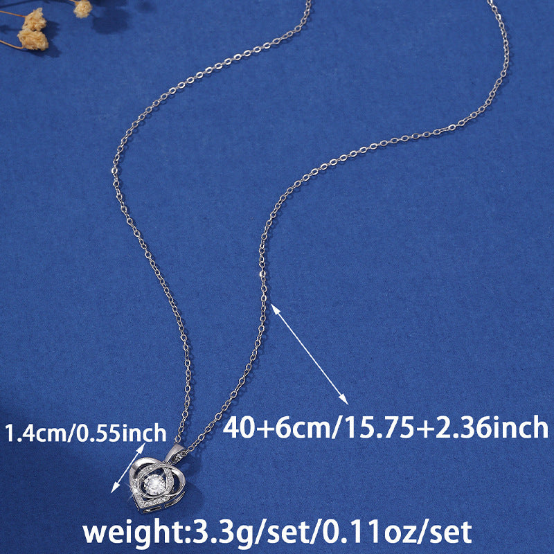 Heart Shape Pendant Necklace For Women In Copper With Electroplated Finish And Cable Chain