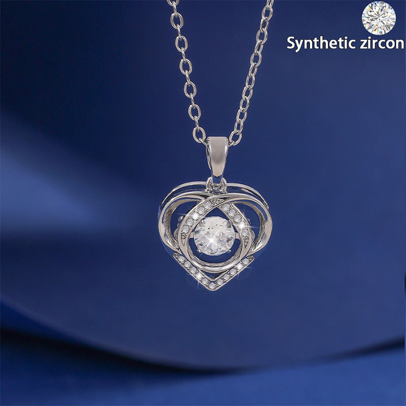 Heart Shape Pendant Necklace For Women In Copper With Electroplated Finish And Cable Chain