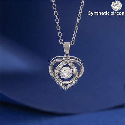 Heart Shape Pendant Necklace For Women In Copper With Electroplated Finish And Cable Chain