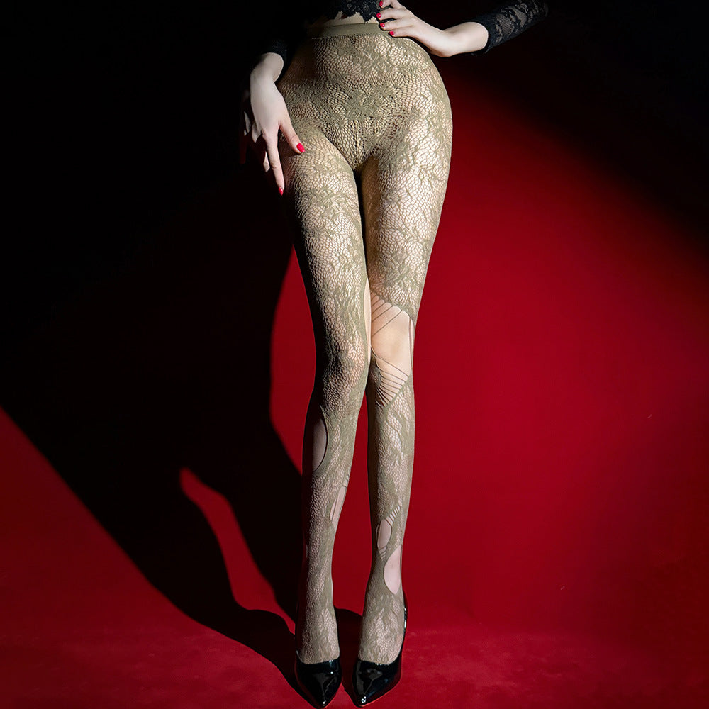 Sexy Solid Color Seamless Jacquard Pantyhose In Nylon Fabric For All Seasons