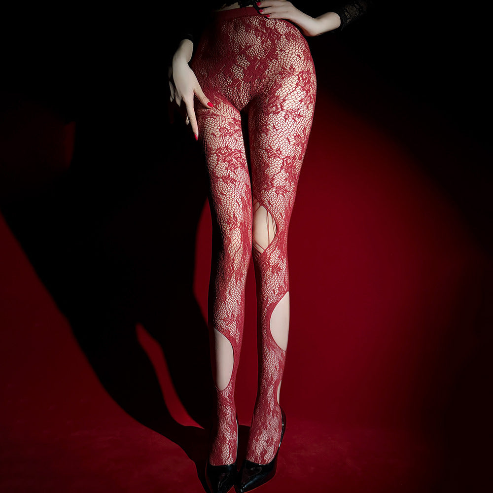 Sexy Solid Color Seamless Jacquard Pantyhose In Nylon Fabric For All Seasons