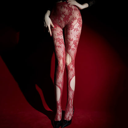 Sexy Solid Color Seamless Jacquard Pantyhose In Nylon Fabric For All Seasons