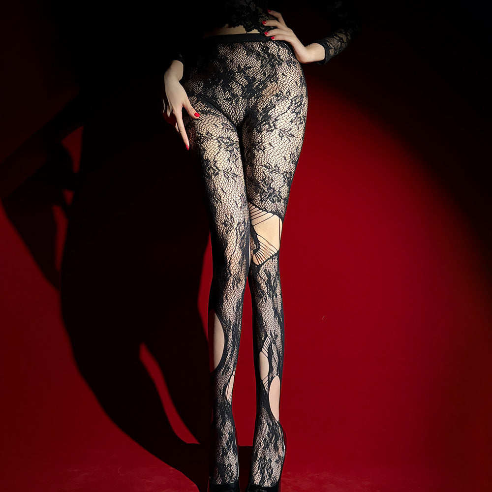 Sexy Solid Color Seamless Jacquard Pantyhose In Nylon Fabric For All Seasons