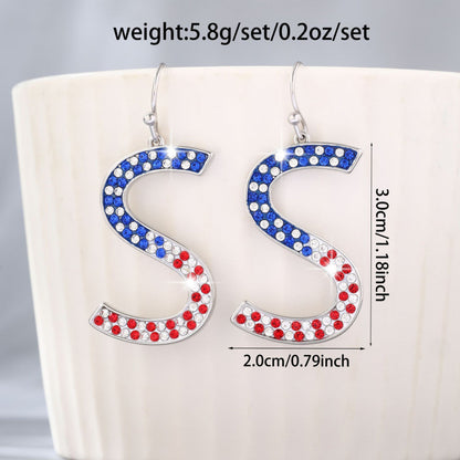 American Flag Stud Earrings For Women Featuring Electroplated Design With Copper Ear Pins