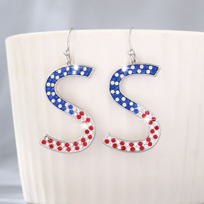 American Flag Stud Earrings For Women Featuring Electroplated Design With Copper Ear Pins