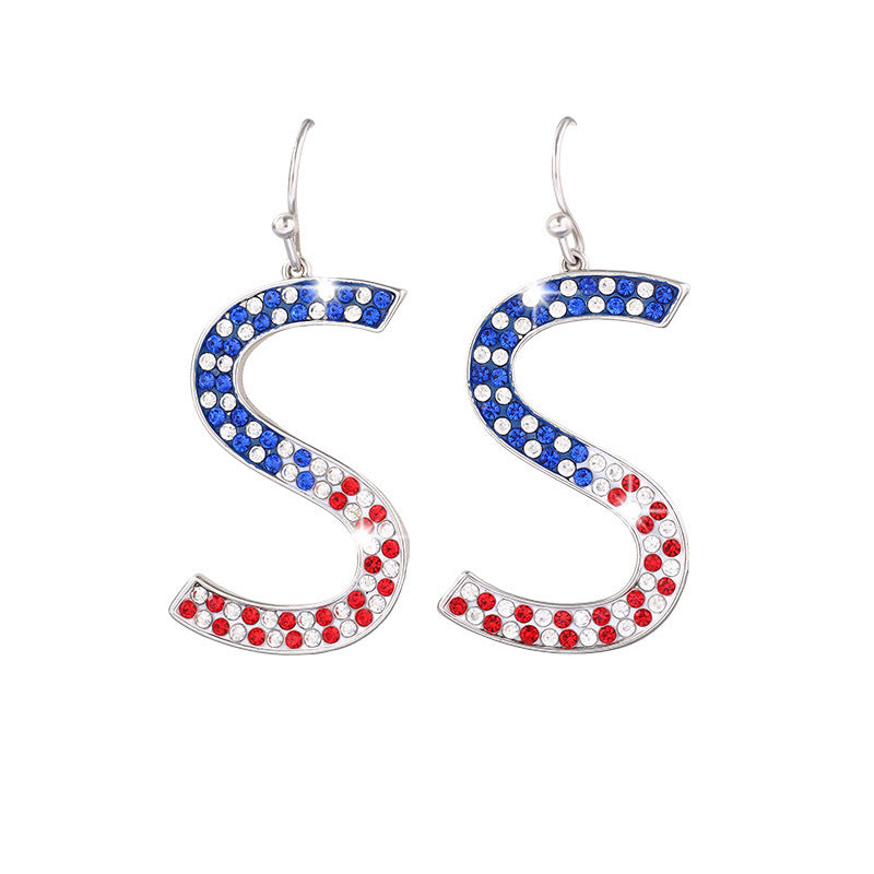 American Flag Stud Earrings For Women Featuring Electroplated Design With Copper Ear Pins