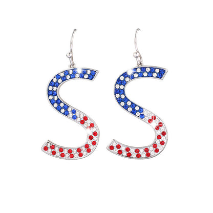 American Flag Stud Earrings For Women Featuring Electroplated Design With Copper Ear Pins