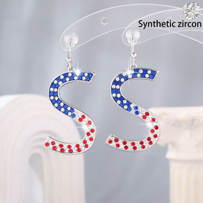 American Flag Stud Earrings For Women Featuring Electroplated Design With Copper Ear Pins