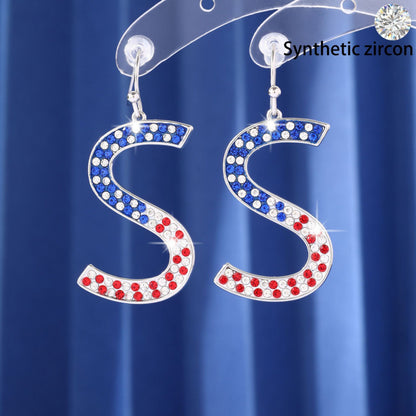 American Flag Stud Earrings For Women Featuring Electroplated Design With Copper Ear Pins