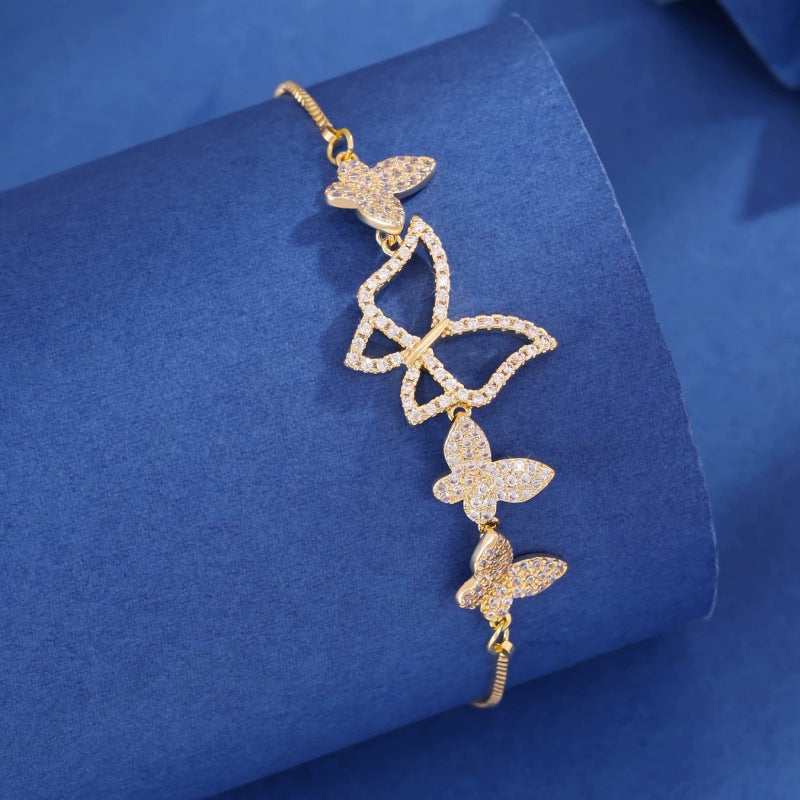 Butterfly Copper Bracelet For Women In , Available In White