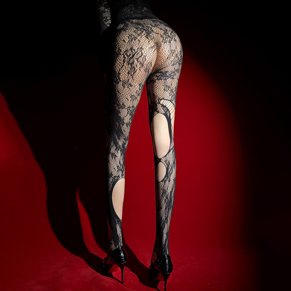 Sexy Solid Color Seamless Jacquard Pantyhose In Nylon Fabric For All Seasons