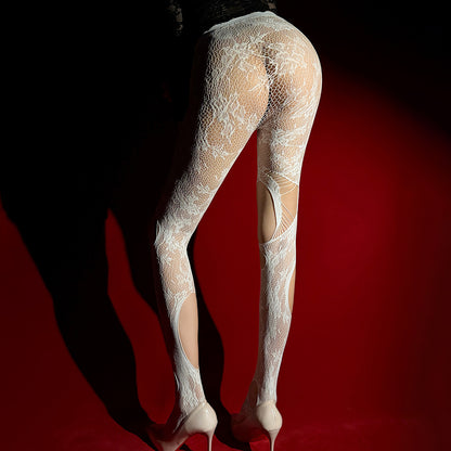 Sexy Solid Color Seamless Jacquard Pantyhose In Nylon Fabric For All Seasons