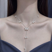 Necklace-Silver-White