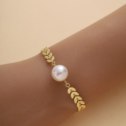 Grain Pattern Women’s Bracelet In Copper With Real Gold Electroplated Finish, Elegant Business Accessory