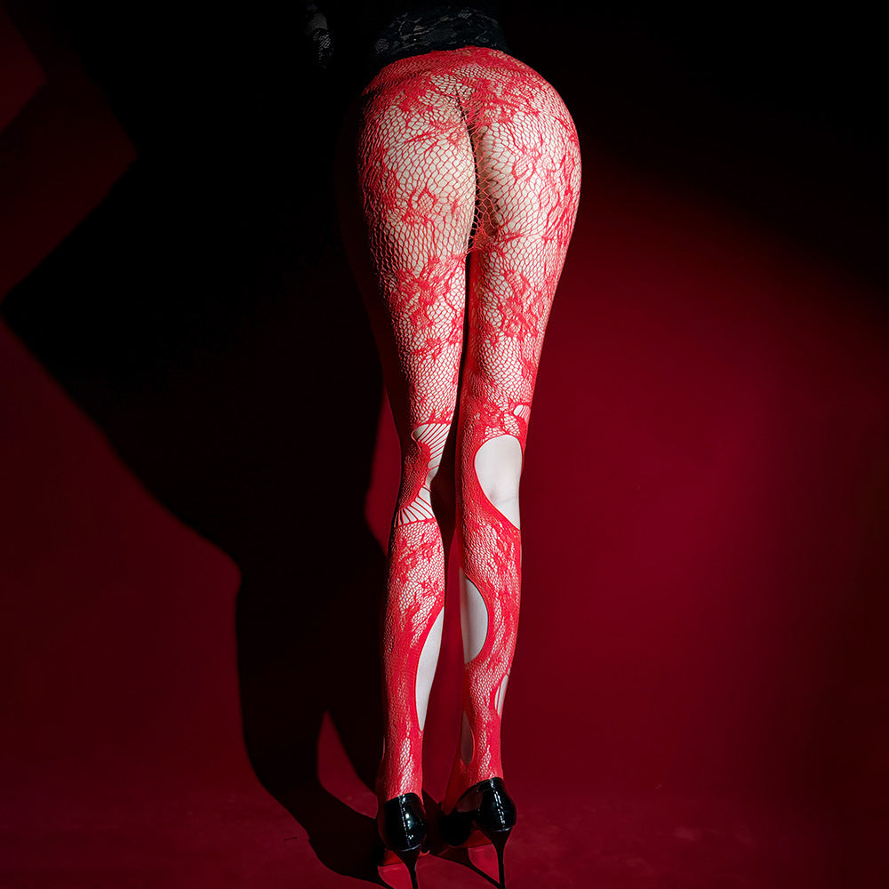 Sexy Solid Color Seamless Jacquard Pantyhose In Nylon Fabric For All Seasons