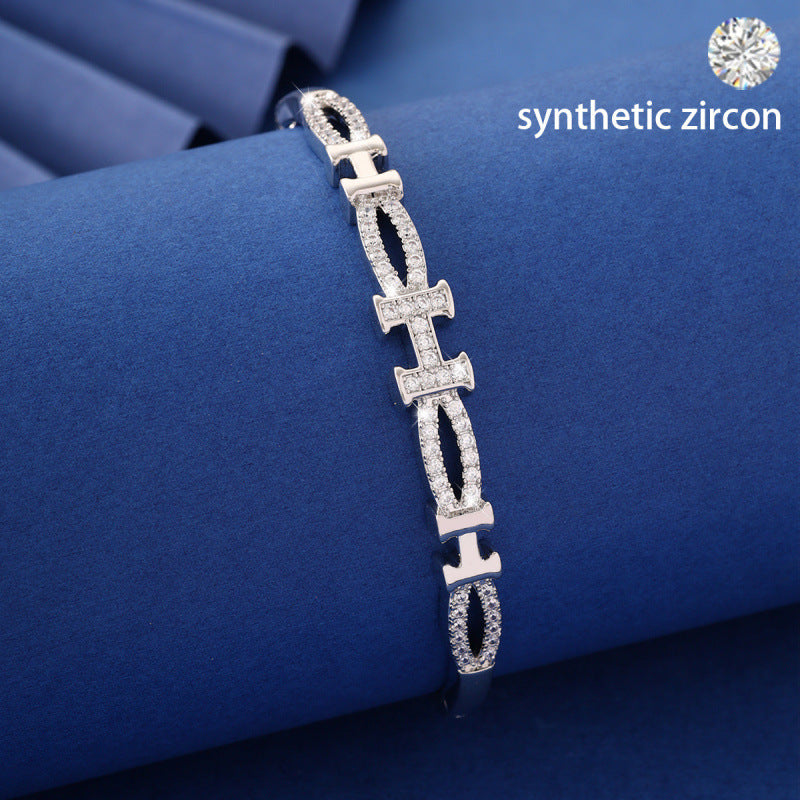 Electroplated Copper Letter Bangle Featuring Elegant Design For Stylish Wear
