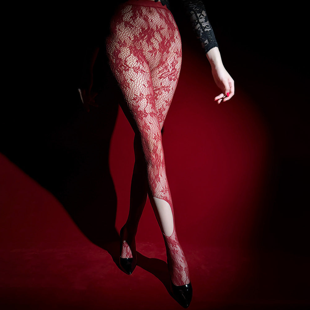 Sexy Solid Color Seamless Jacquard Pantyhose In Nylon Fabric For All Seasons