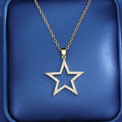 Irregular Gold Necklace For Women With Electroplated Finish And Copper Pendant On Cable Chain