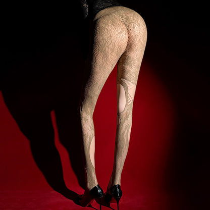 Sexy Solid Color Seamless Jacquard Pantyhose In Nylon Fabric For All Seasons