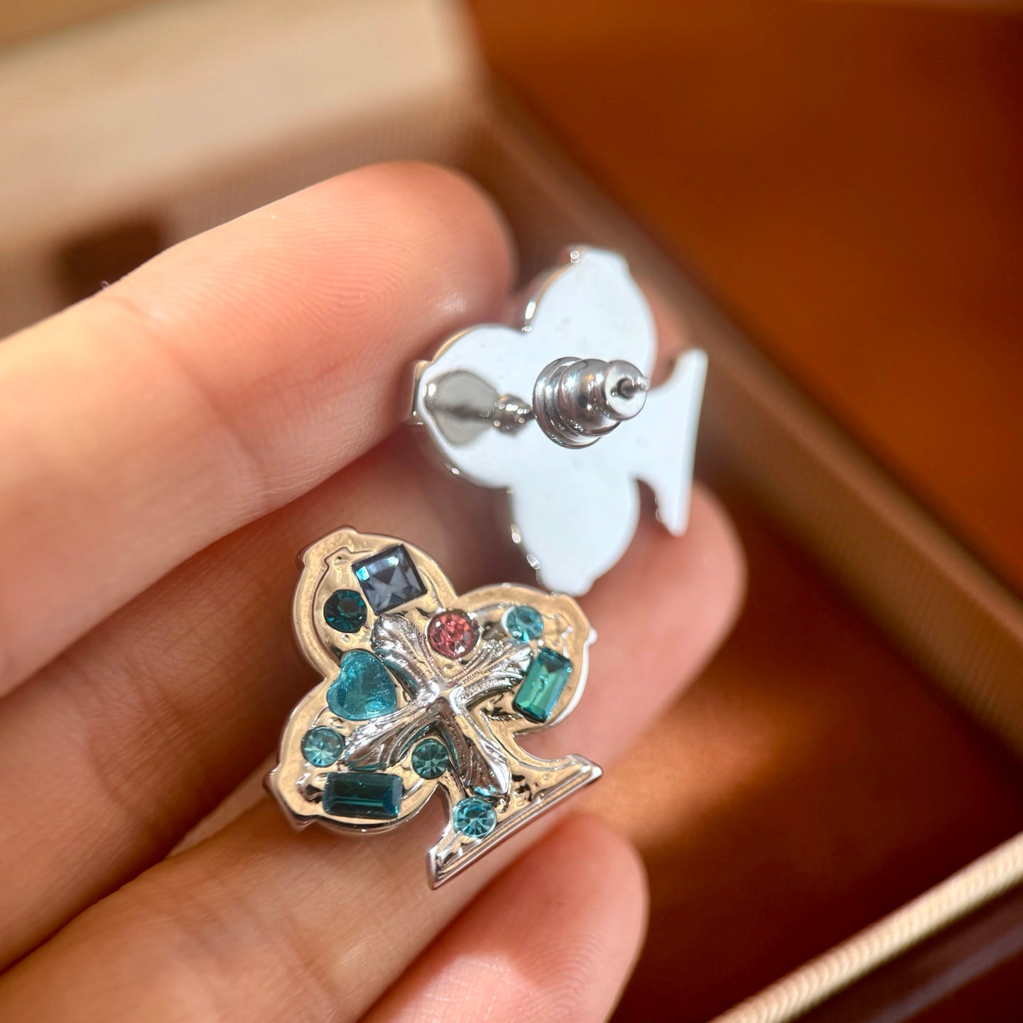 Sika Deer Gothic Stud Earrings For Women, Waterproof Non Tarnish Brass With Real Gold Plated And Zircon Inlay