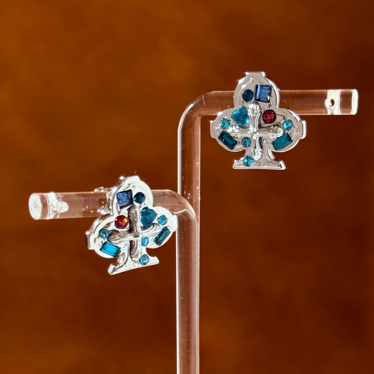 Sika Deer Gothic Stud Earrings For Women, Waterproof Non Tarnish Brass With Real Gold Plated And Zircon Inlay