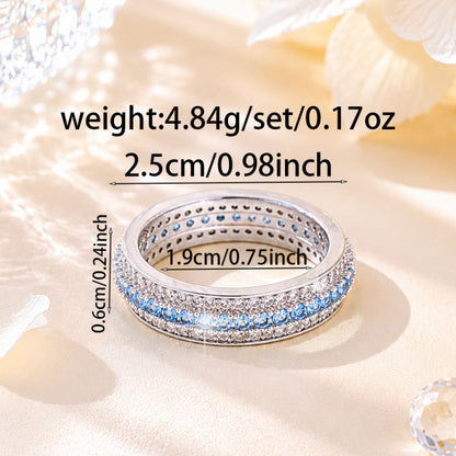 Women's Gesture Ring In Electroplated Copper With Blue Zircon Inlay