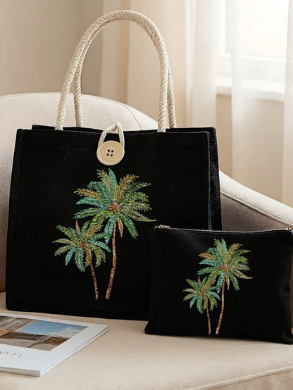 Unisex Square Polyester Shoulder Bag With Single Shoulder Strap, Printing Design, Suitable For All Seasons