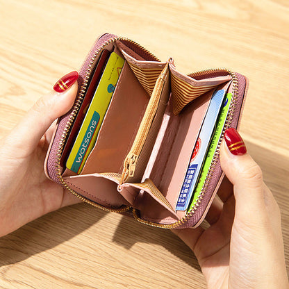Women’s Color Block Small Wallet In PU Leather With Tassel Detail