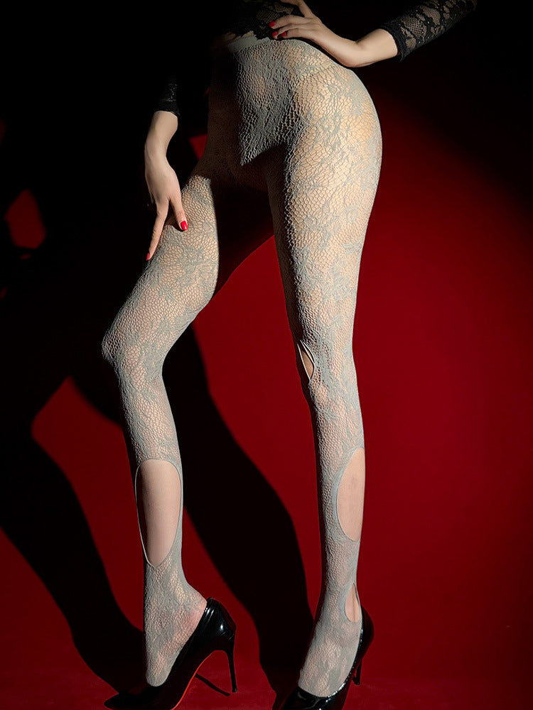 Sexy Solid Color Seamless Jacquard Pantyhose In Nylon Fabric For All Seasons