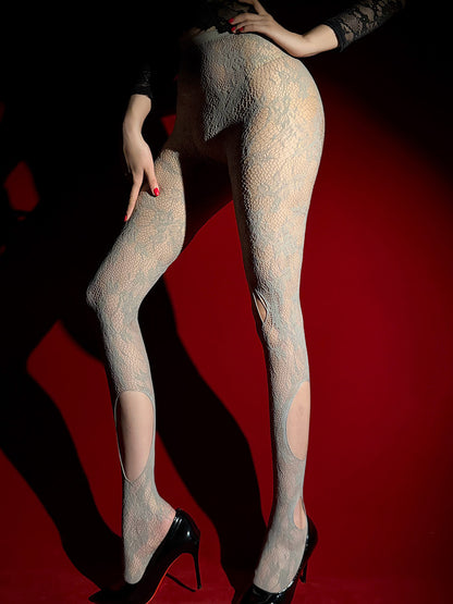 Sexy Solid Color Seamless Jacquard Pantyhose In Nylon Fabric For All Seasons